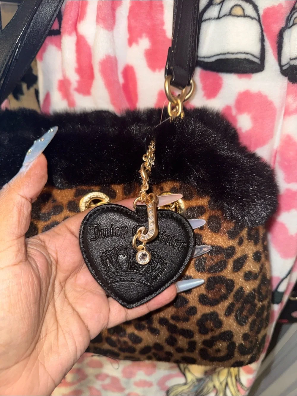 Juicy Couture Juicy Glamour Gang Satchel In Natural Leopard